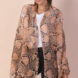 JOVIE Orange Snake Print Scarf (71"x35")